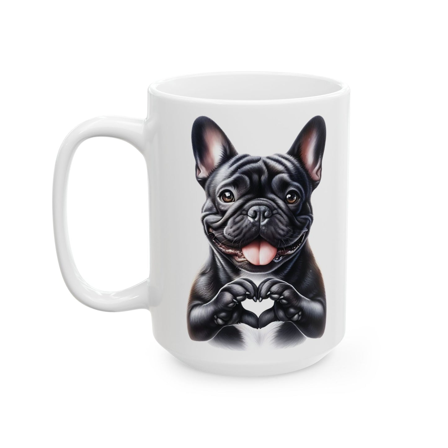 French Bulldog Heart Hand Sign Mug (11oz & 15oz)