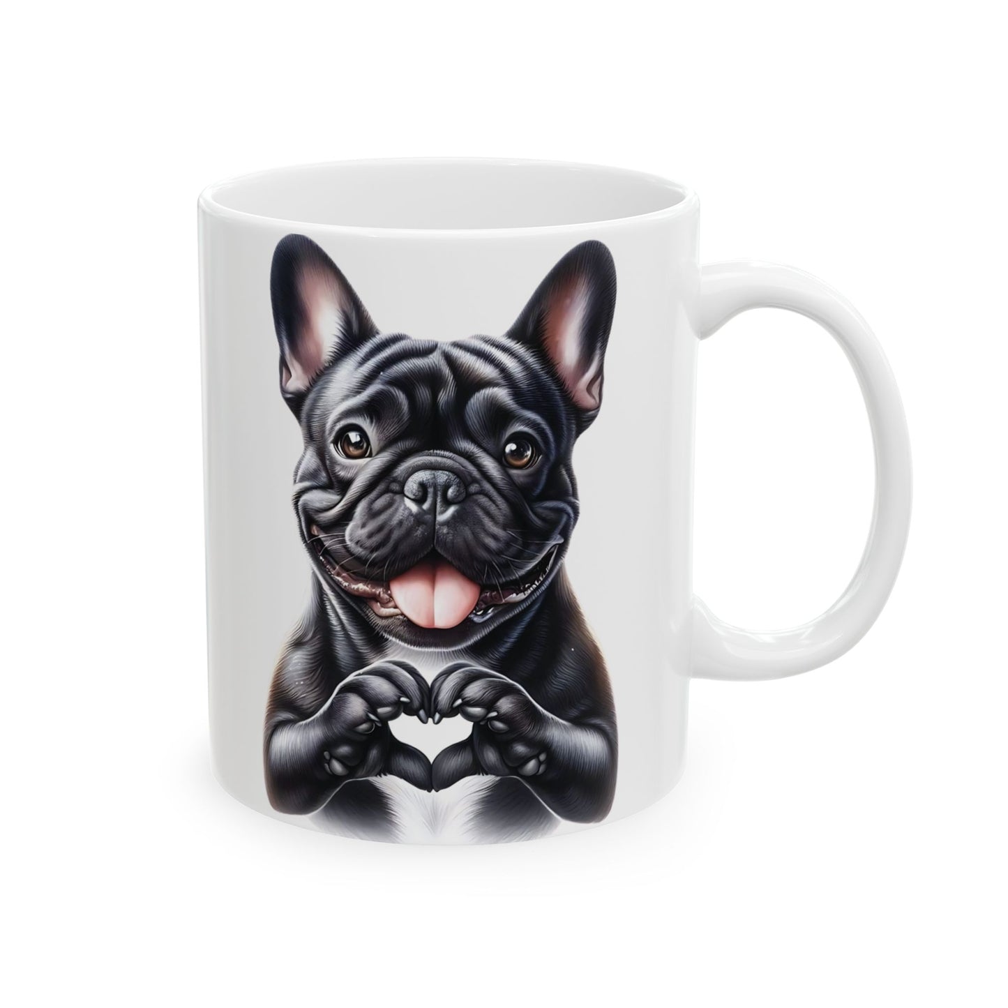 French Bulldog Heart Hand Sign Mug (11oz & 15oz)