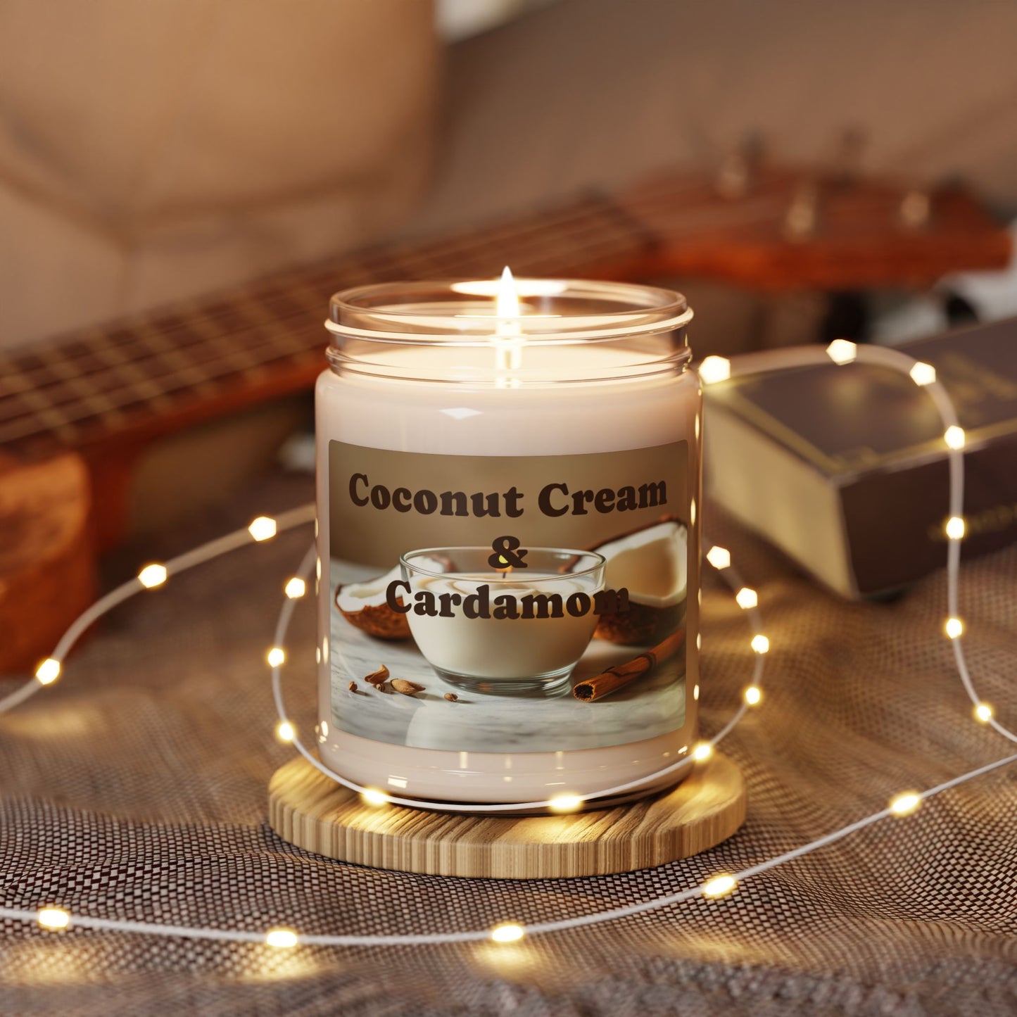 Coconut Cream & Cardamom - Scented Soy Wax Candle, 9oz