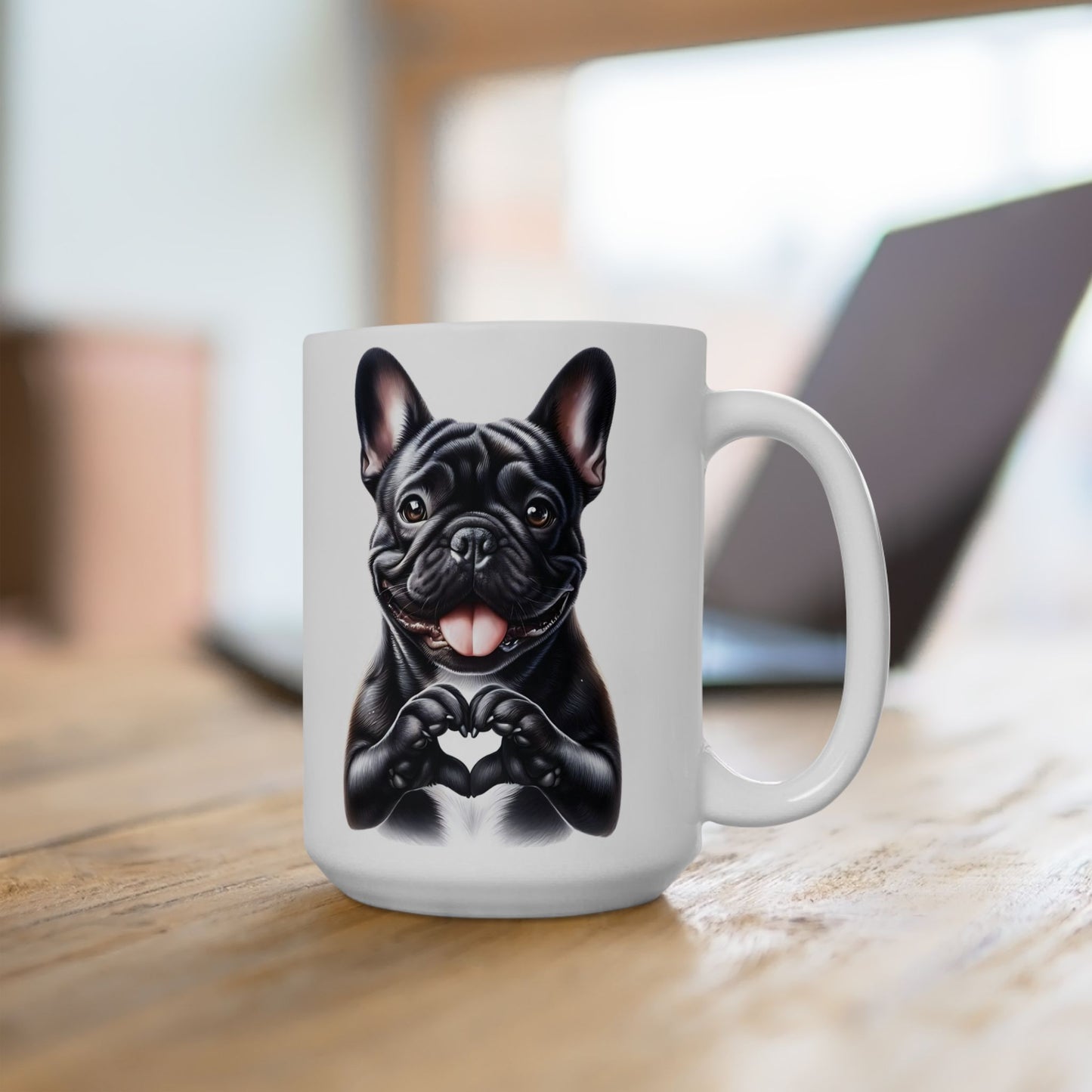 French Bulldog Heart Hand Sign Mug (11oz & 15oz)