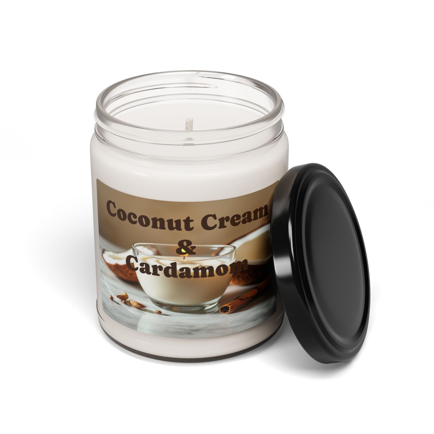 Coconut Cream & Cardamom - Scented Soy Wax Candle, 9oz