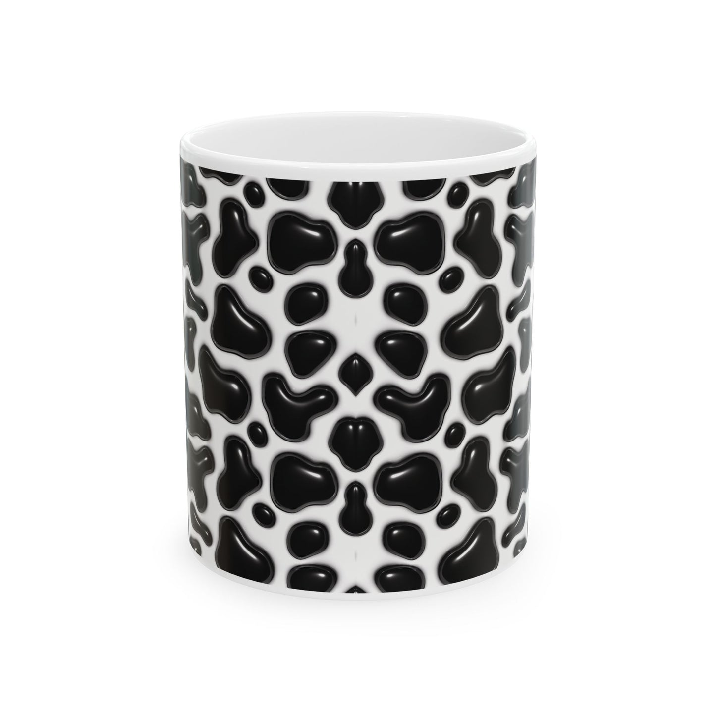 "Modern Black and White Leopard Print" Ceramic Mug (11oz, 15oz)