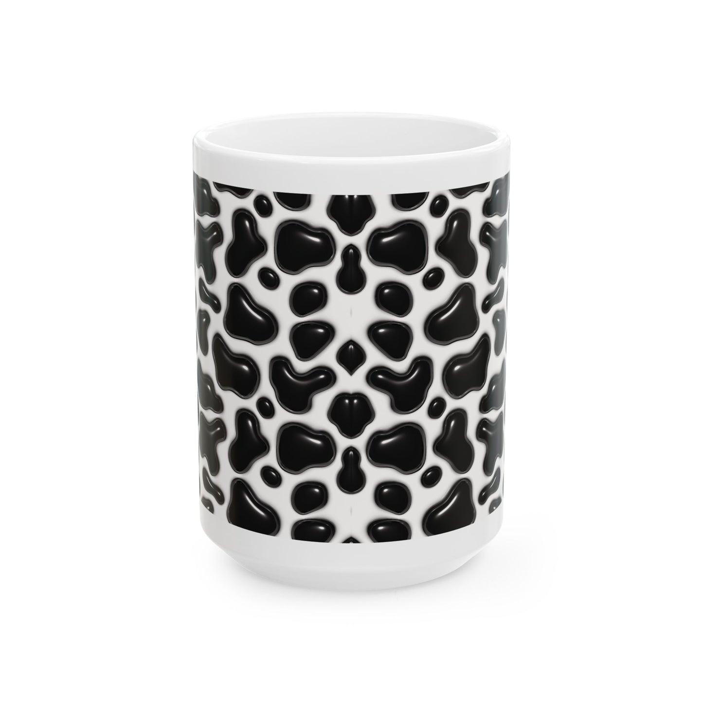 "Modern Black and White Leopard Print" Ceramic Mug (11oz, 15oz)