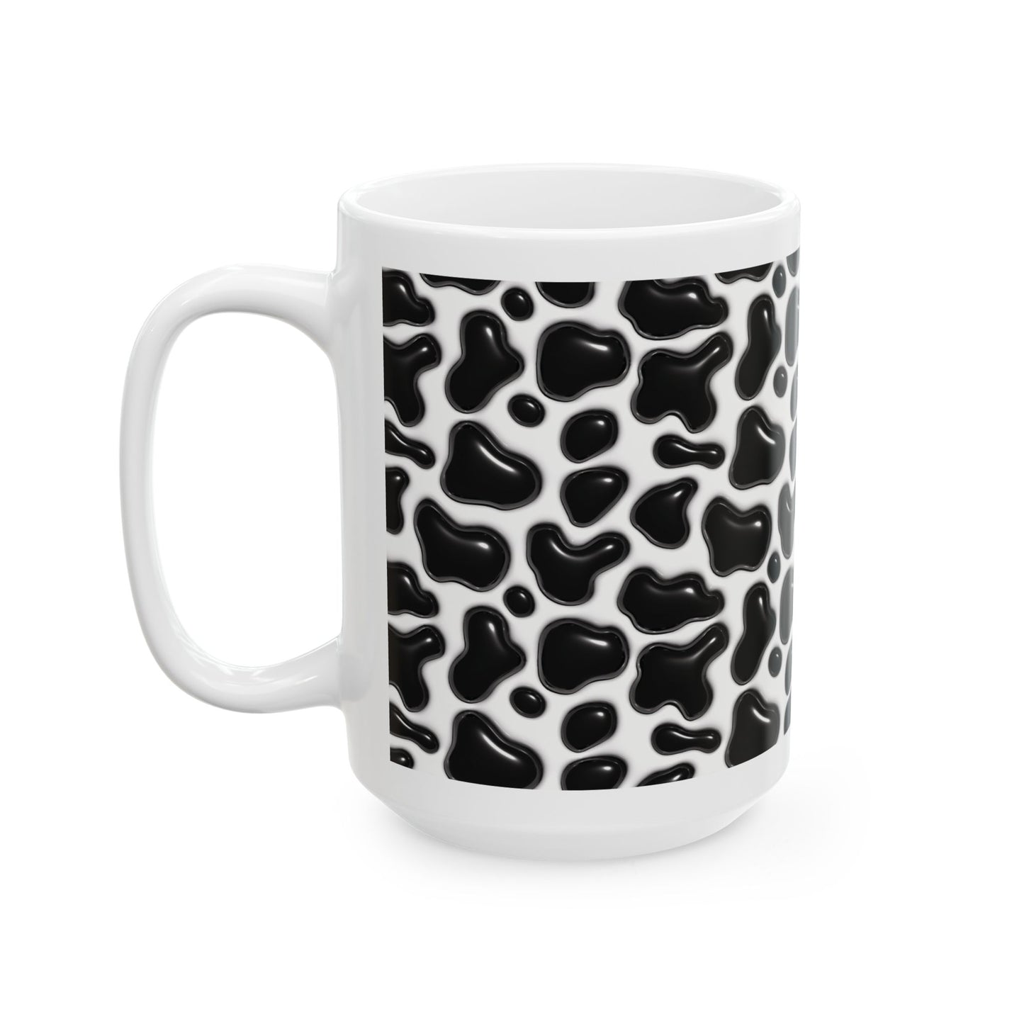 "Modern Black and White Leopard Print" Ceramic Mug (11oz, 15oz)