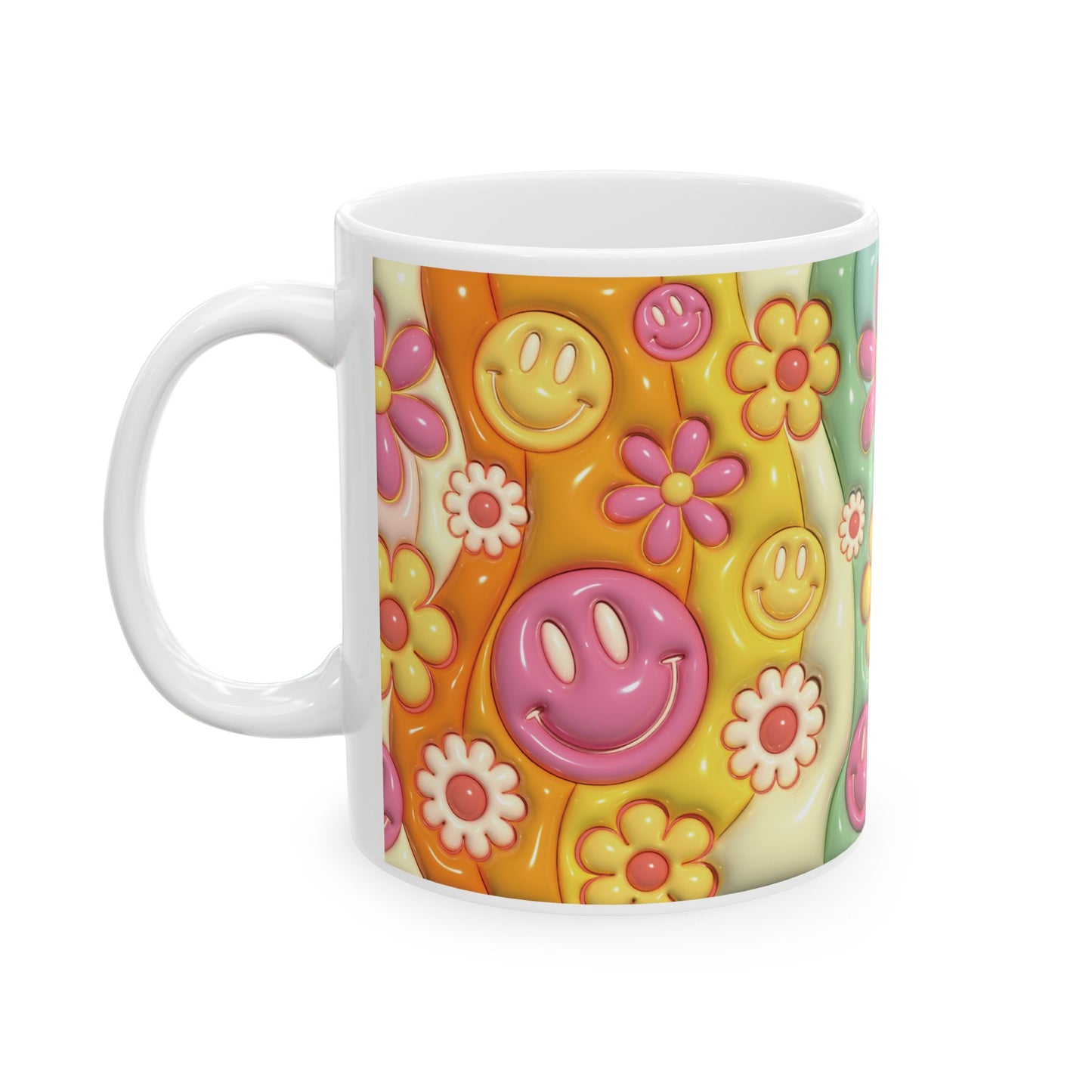 "Cheerful Floral" Ceramic Mug (11oz, 15oz)