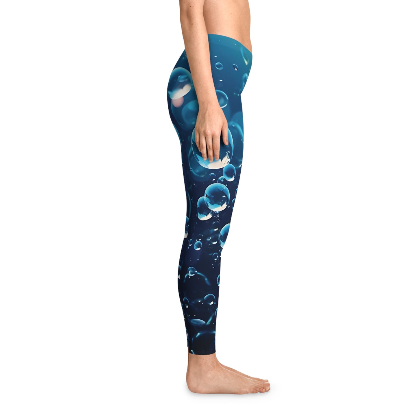 Deep Blue Drift" Bubble Art Leggings – Ocean Vibe Streetwear