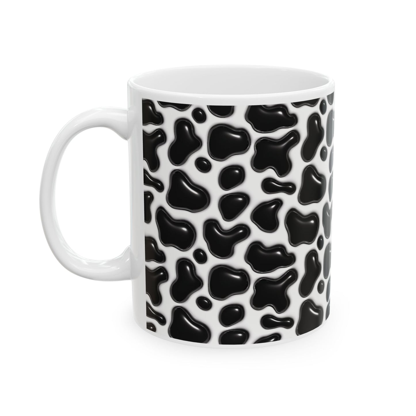 "Modern Black and White Leopard Print" Ceramic Mug (11oz, 15oz)