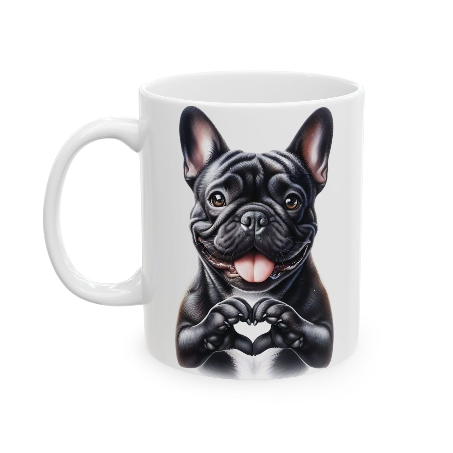 French Bulldog Heart Hand Sign Mug (11oz & 15oz)