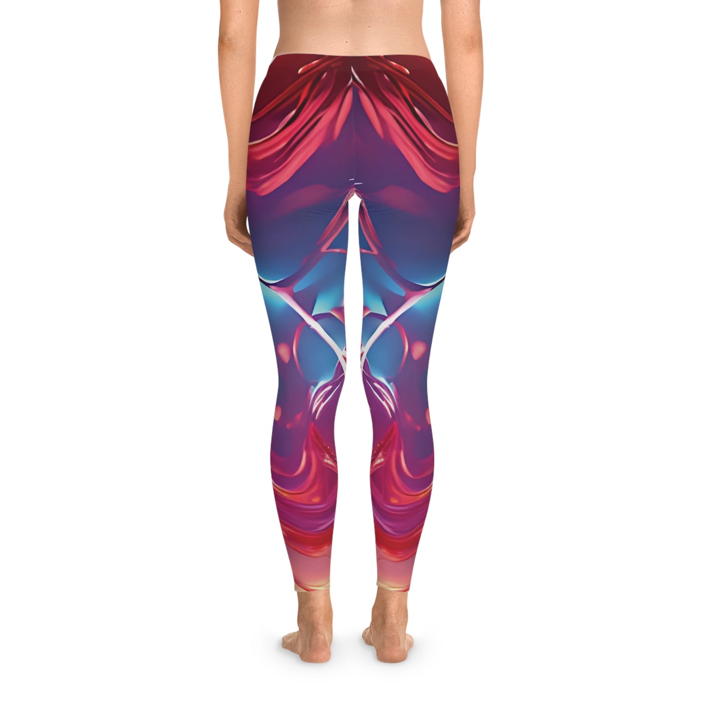 Glass-Like Heart, Glowing with Molten Red Leggings