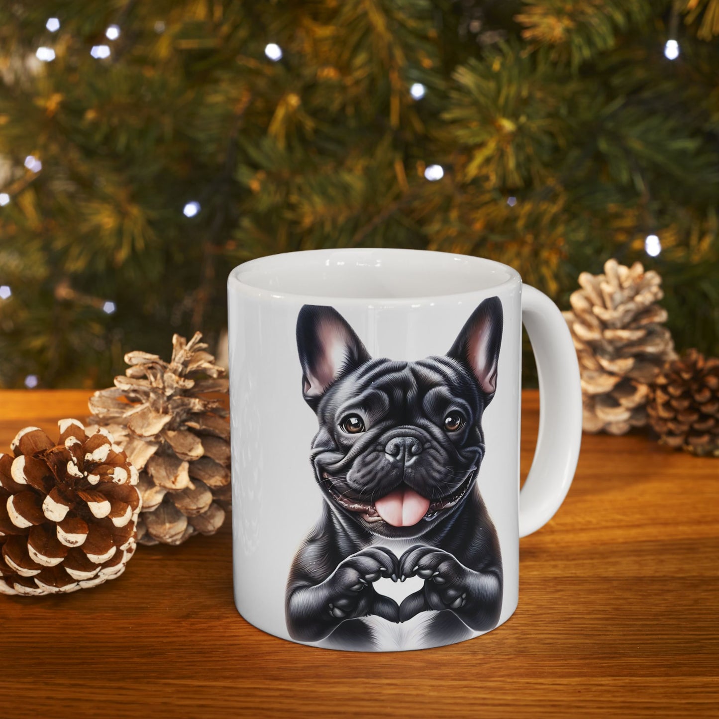 French Bulldog Heart Hand Sign Mug (11oz & 15oz)