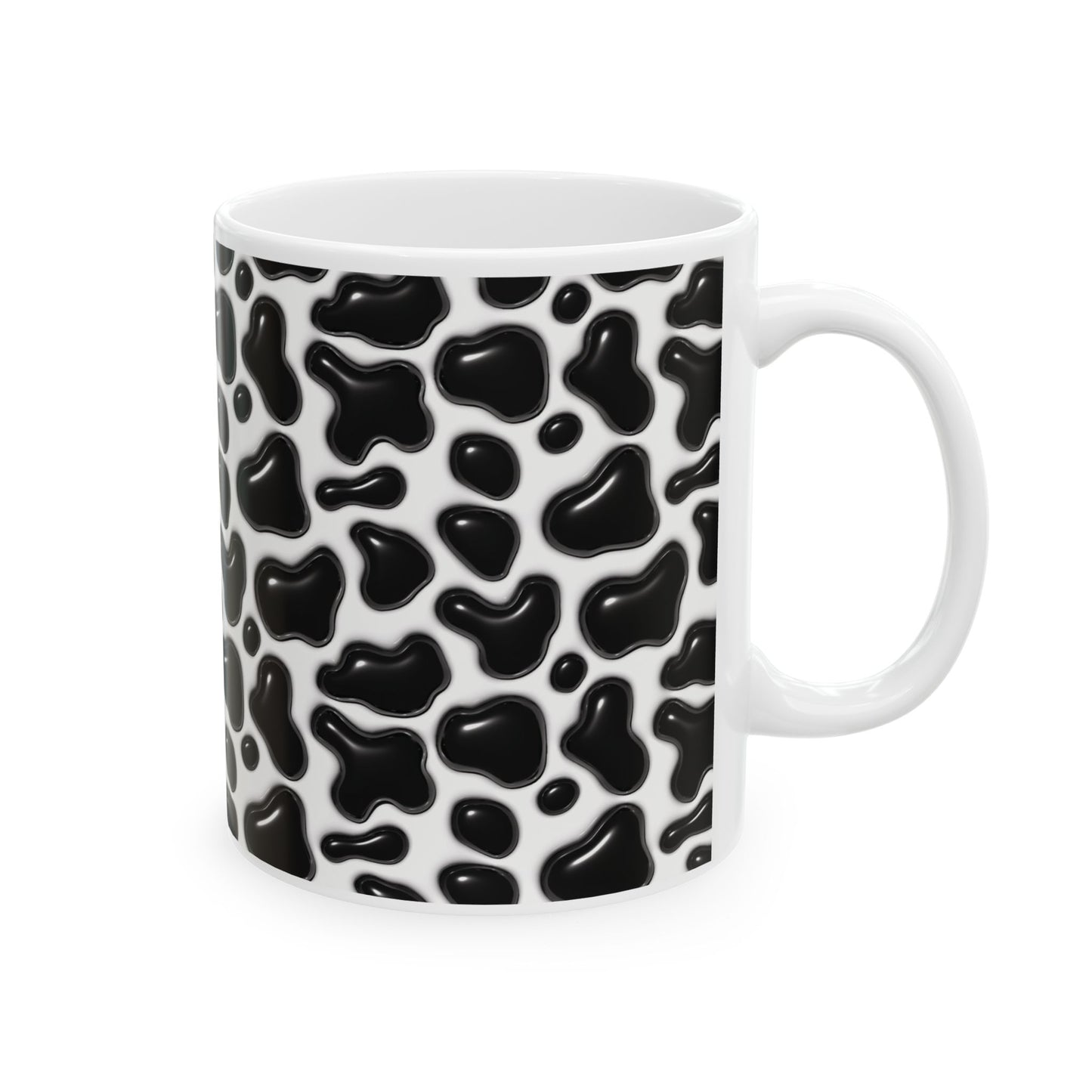 "Modern Black and White Leopard Print" Ceramic Mug (11oz, 15oz)