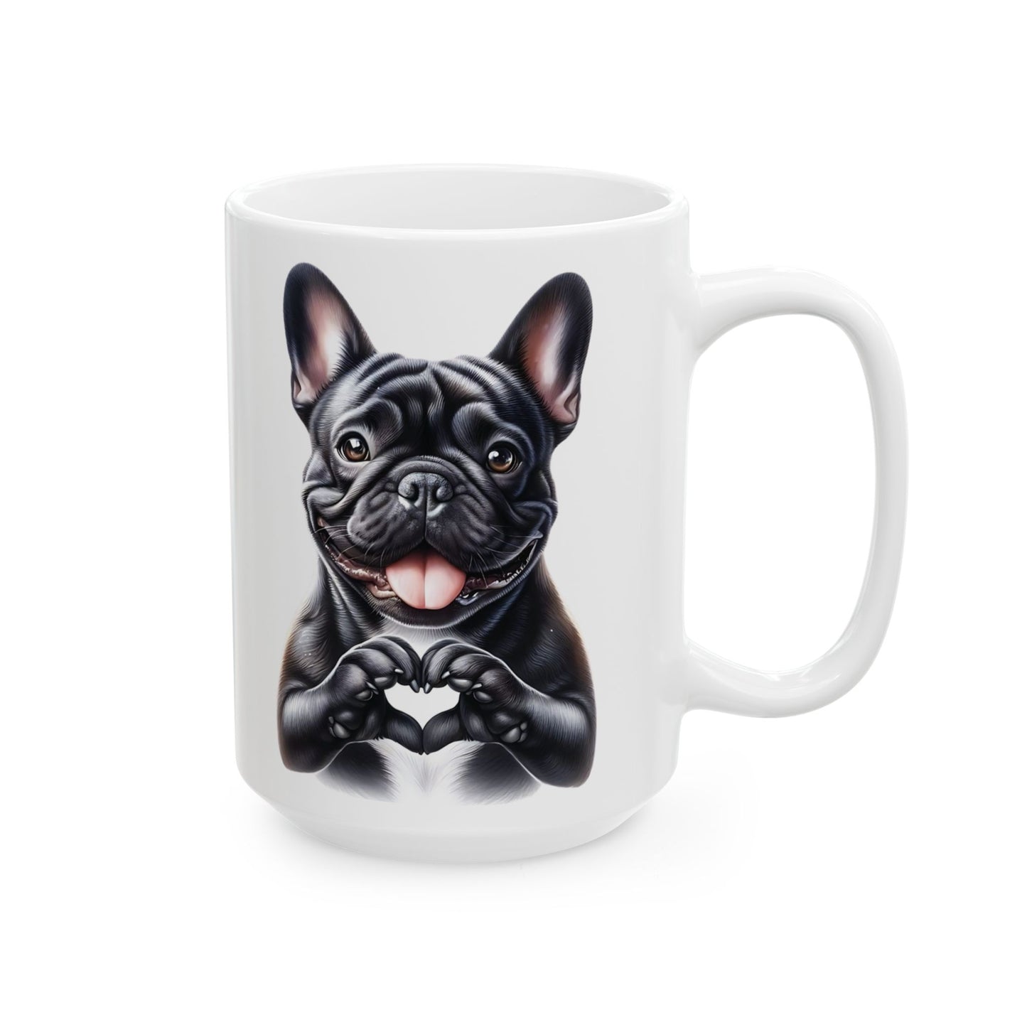 French Bulldog Heart Hand Sign Mug (11oz & 15oz)
