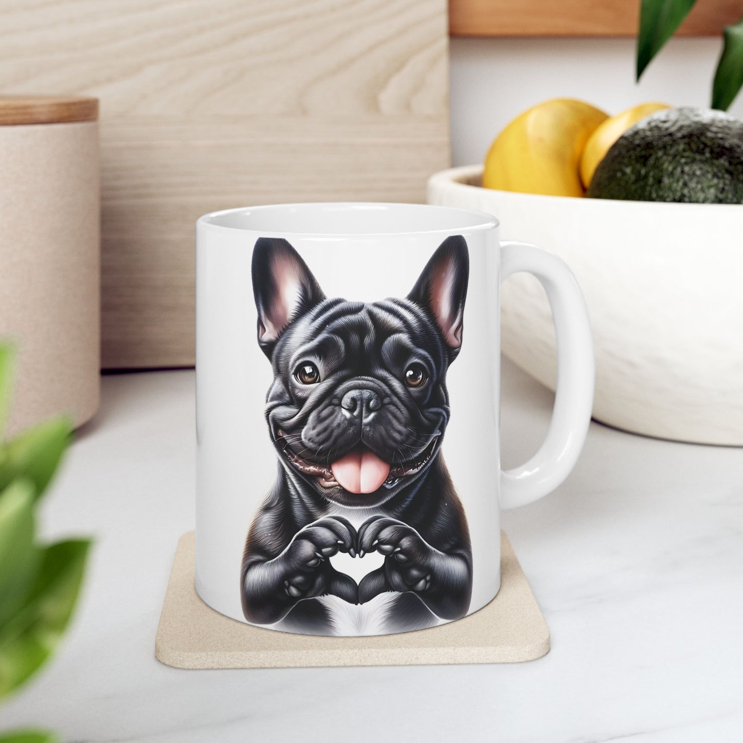 French Bulldog Heart Hand Sign Mug (11oz & 15oz)