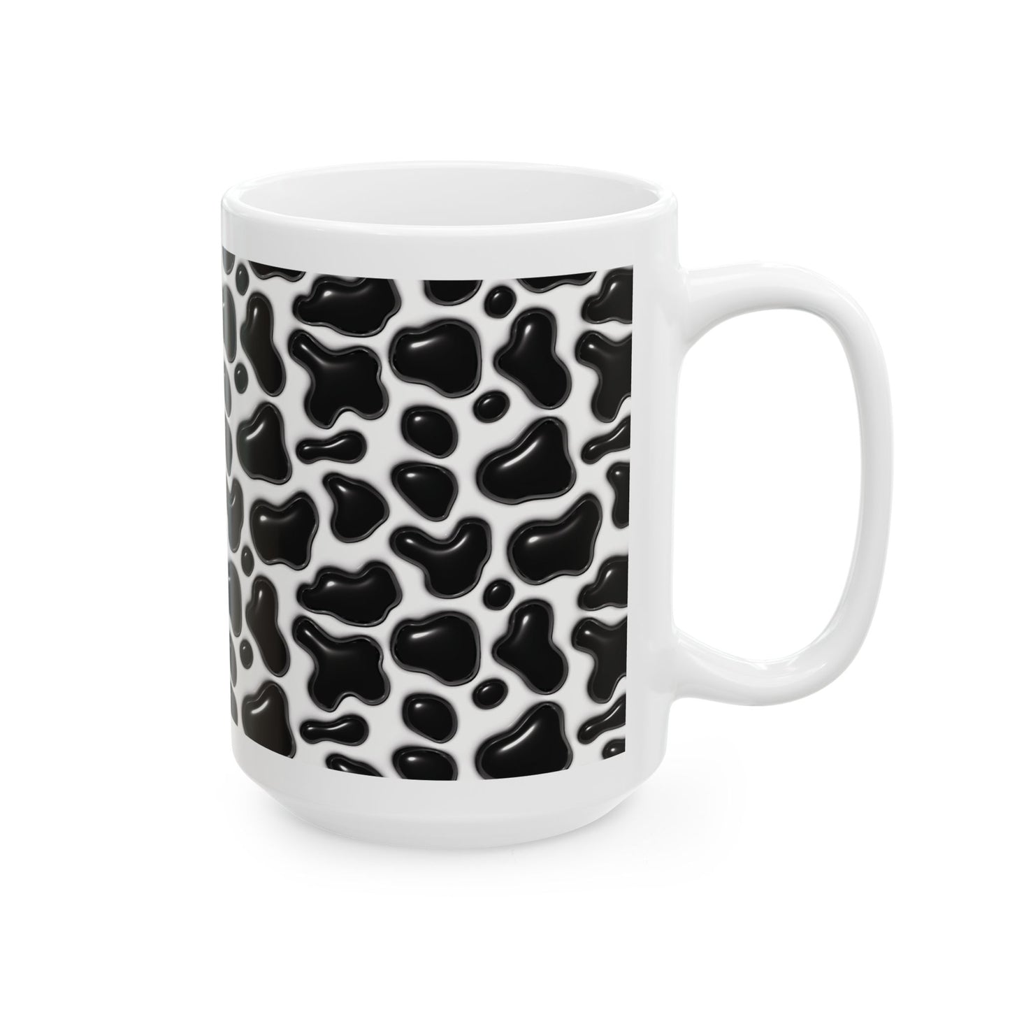 "Modern Black and White Leopard Print" Ceramic Mug (11oz, 15oz)