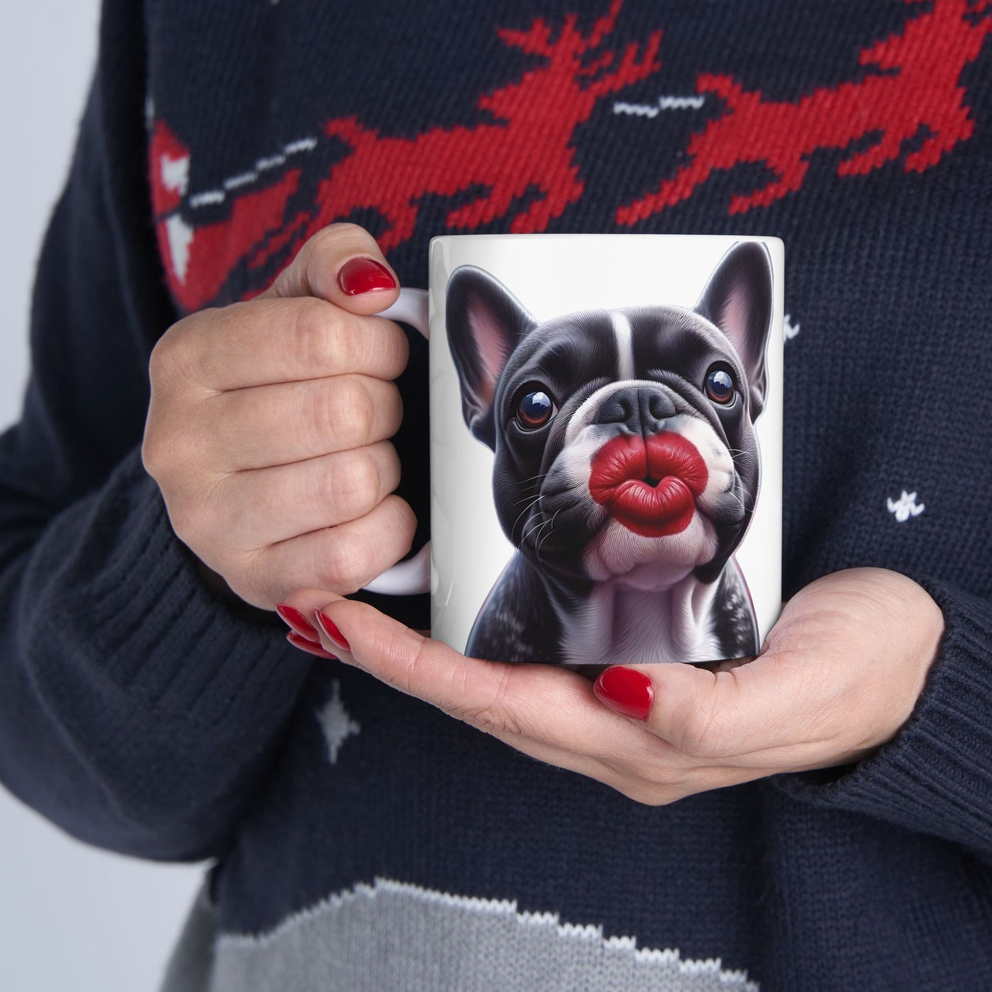 French Bulldog Blowing Kiss Mug (11oz & 15oz)