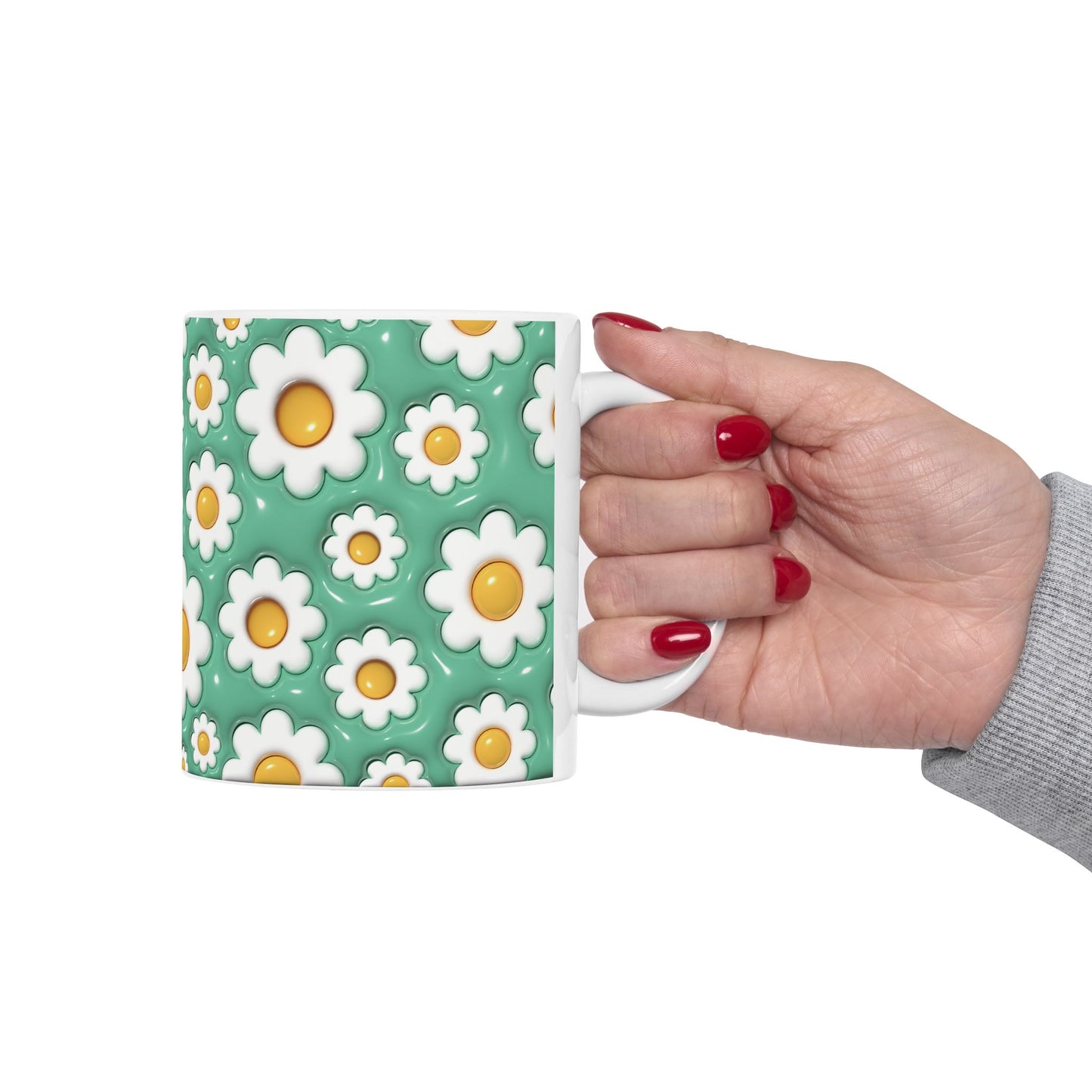"Whimsical Daisy" Ceramic Mug (11oz, 15oz)