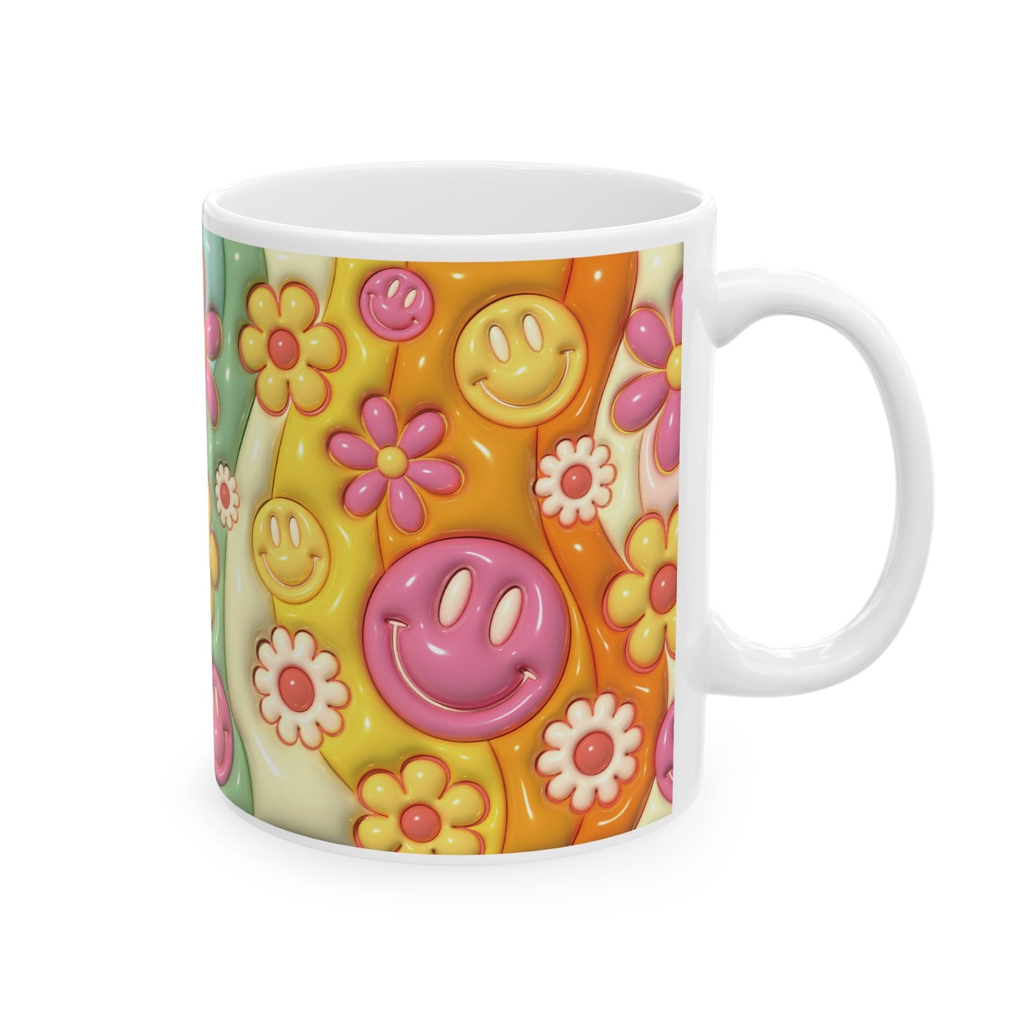 "Cheerful Floral" Ceramic Mug (11oz, 15oz)