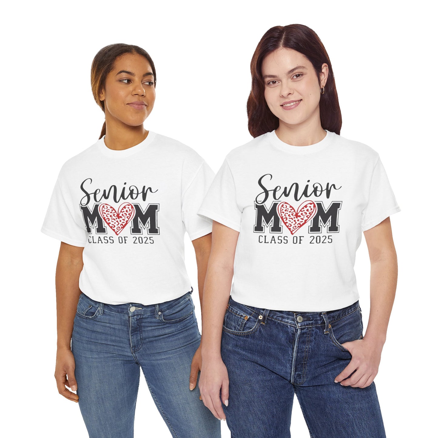 Senior Mom Class of 2026 Leopard Heart Shirt – Proud Graduation Tee for Moms