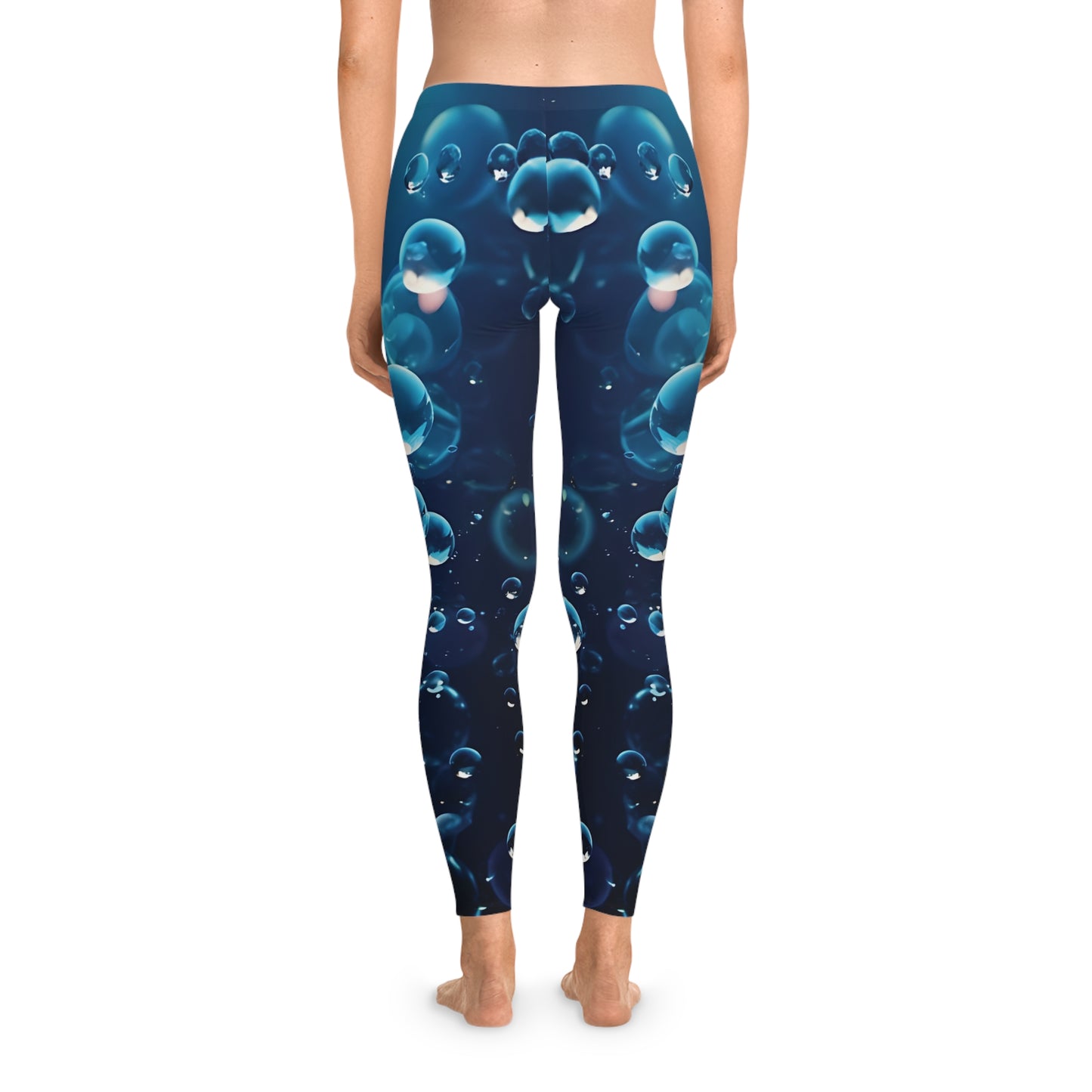 Deep Blue Drift" Bubble Art Leggings – Ocean Vibe Streetwear