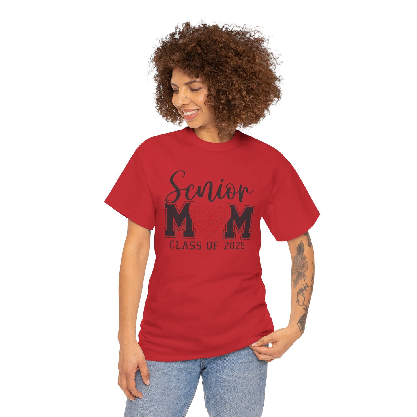Senior Mom Class of 2026 Leopard Heart Shirt – Proud Graduation Tee for Moms