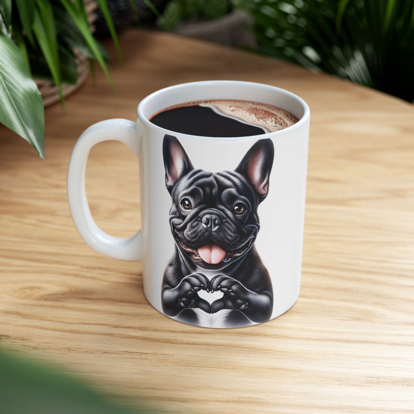 French Bulldog Heart Hand Sign Mug (11oz & 15oz)