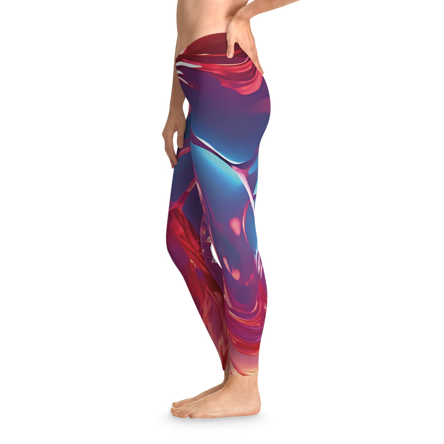 Glass-Like Heart, Glowing with Molten Red Leggings
