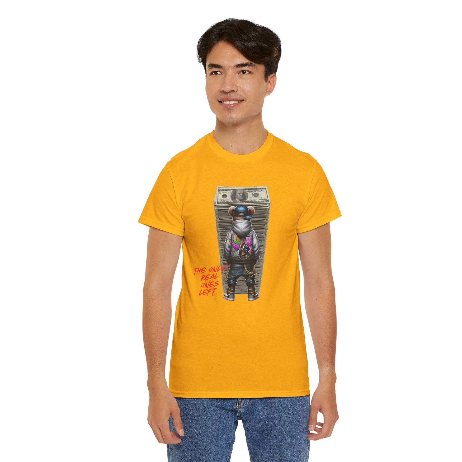 The Only Real Ones Left – Street Bear Stacked Money Graphic Tee