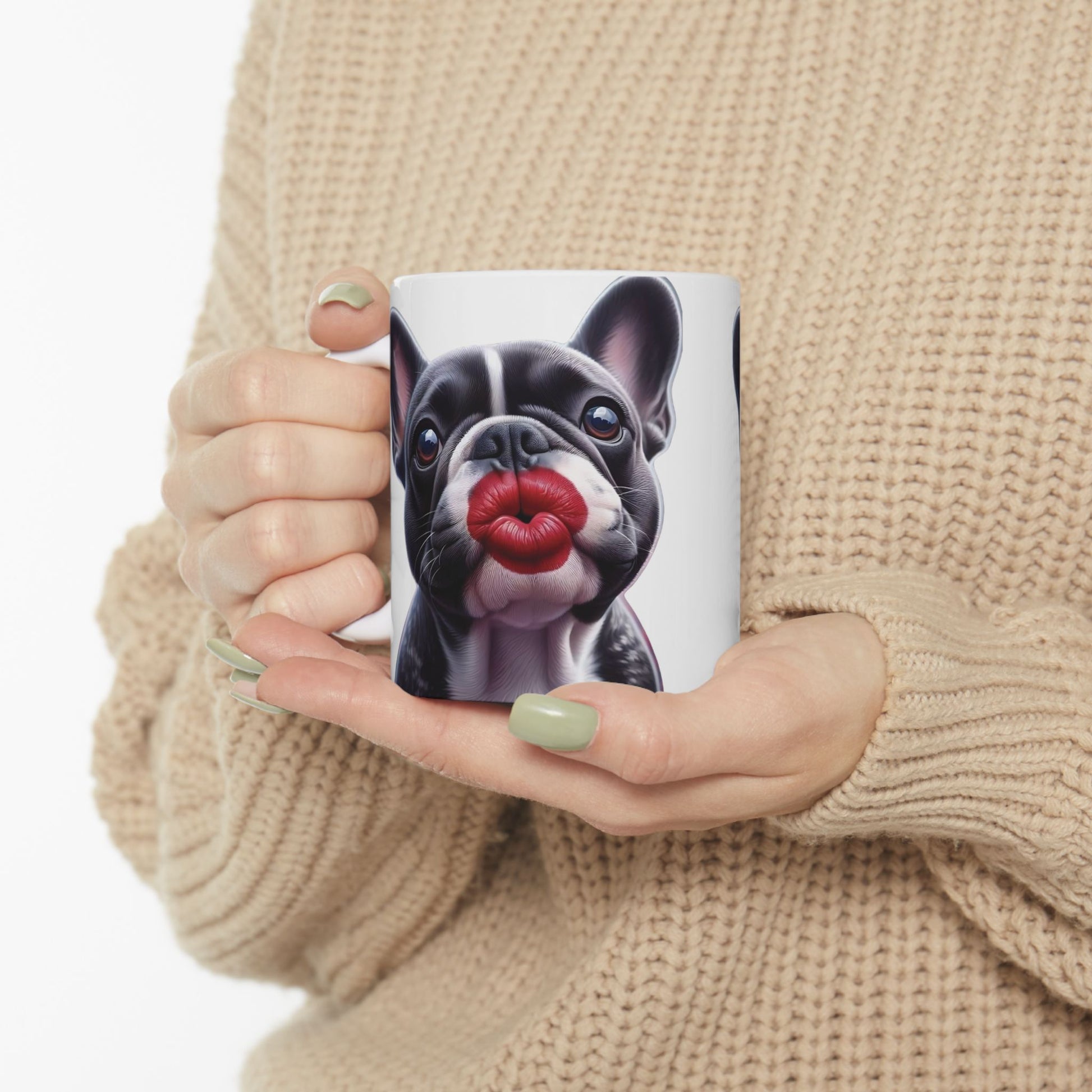 French Bulldog Blowing Kiss Mug (11oz & 15oz)