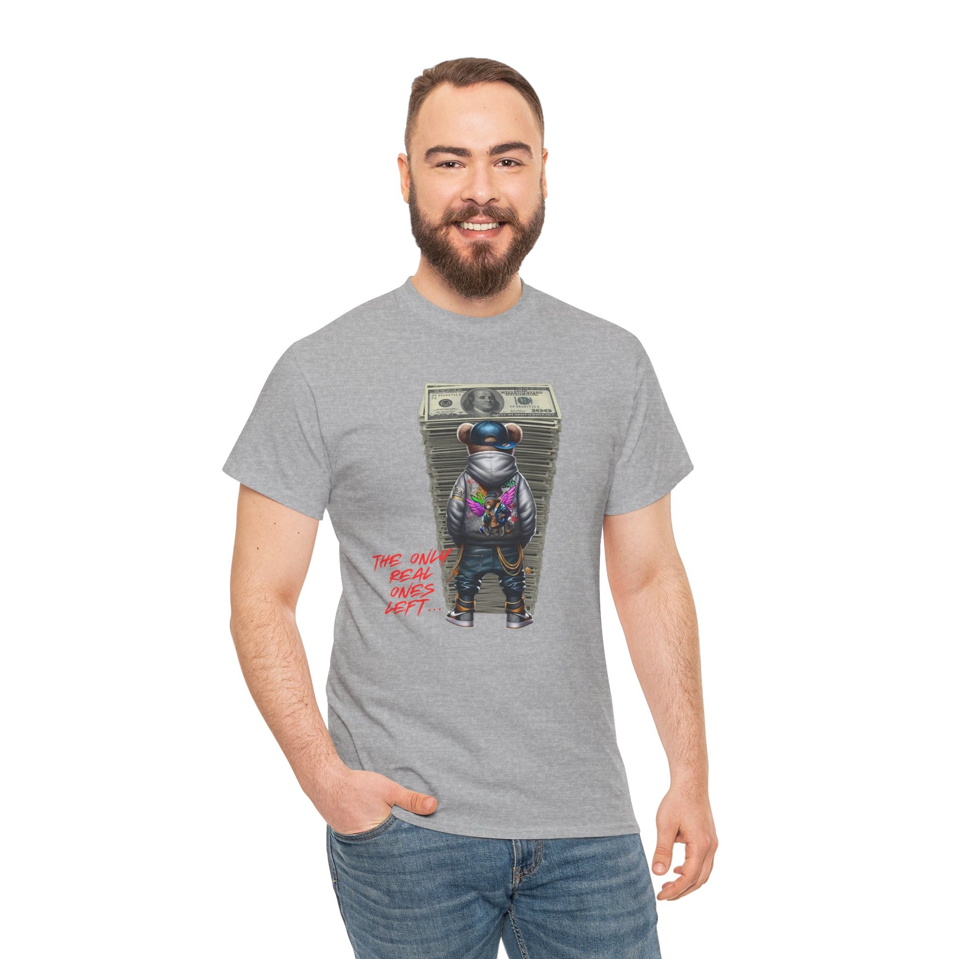 The Only Real Ones Left – Street Bear Stacked Money Graphic Tee