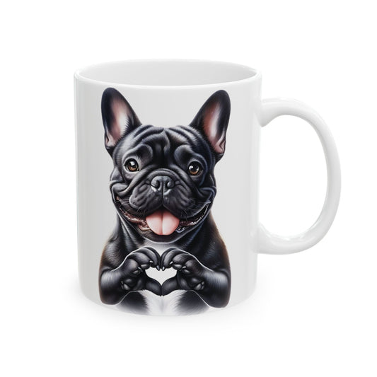 French Bulldog Heart Hand Sign Mug (11oz & 15oz)