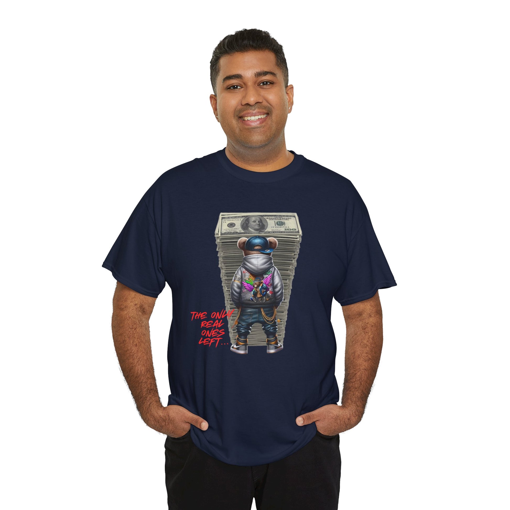 The Only Real Ones Left – Street Bear Stacked Money Graphic Tee