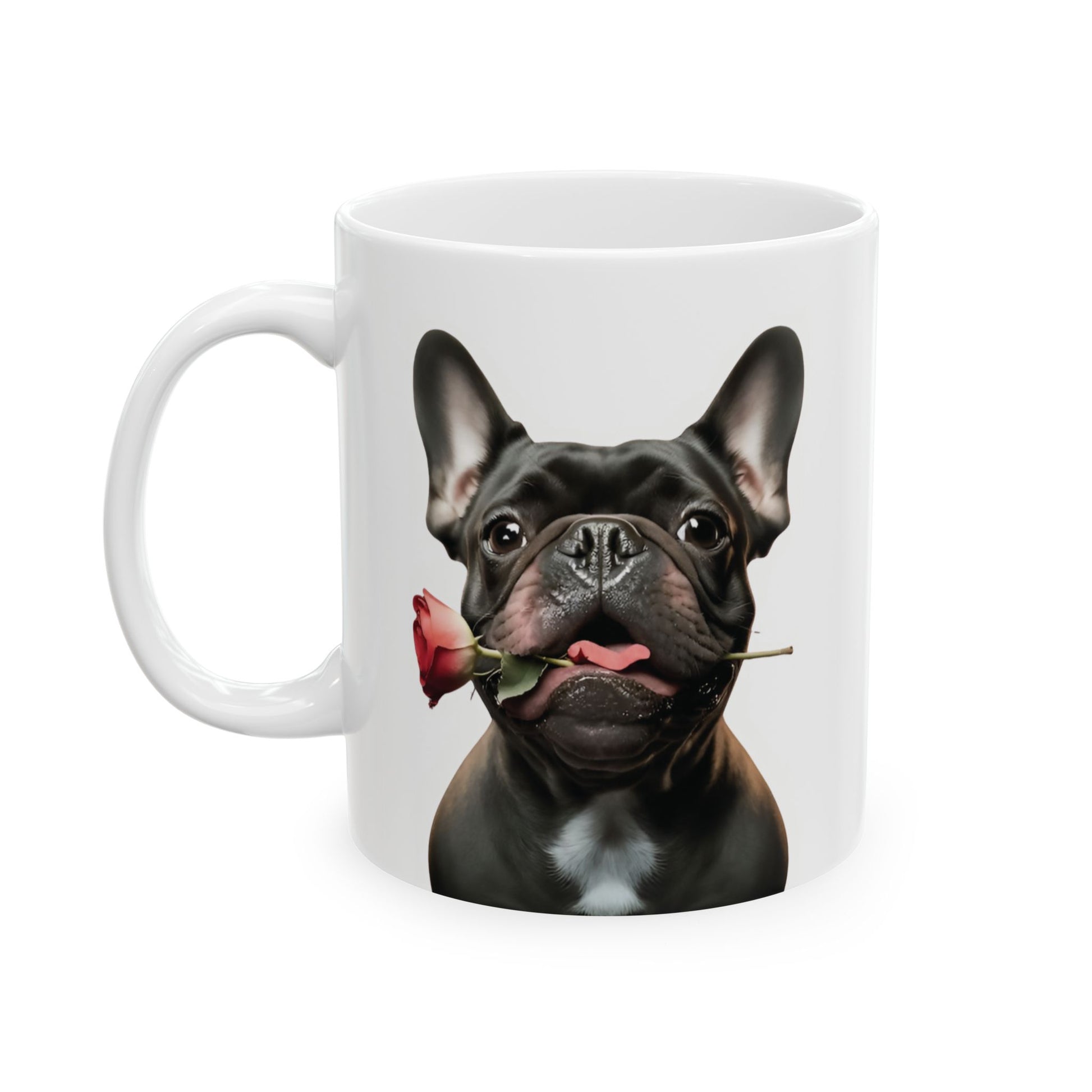 French Bulldog Mug with Rose (11oz & 15oz)