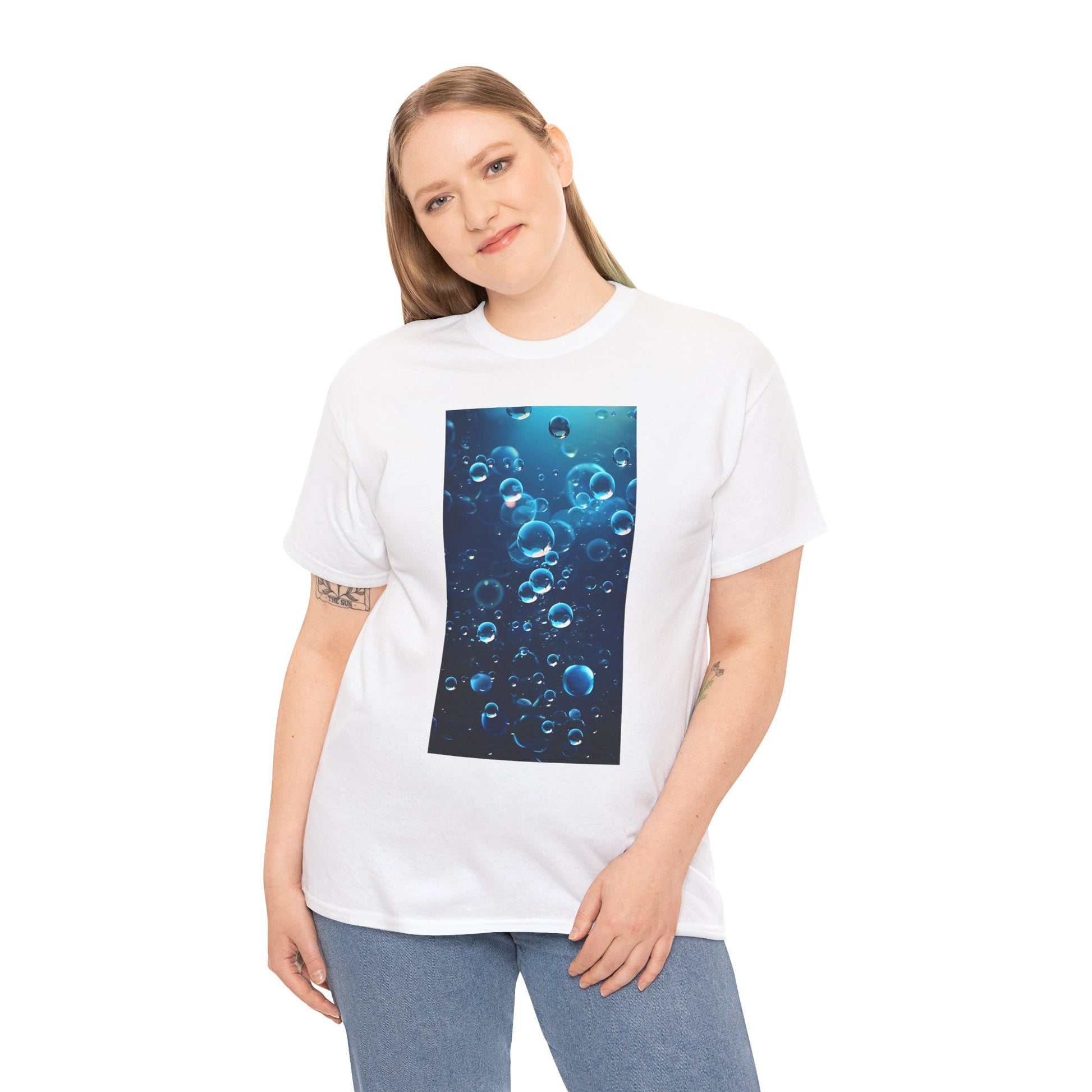 Trendy Women's Graphic "Ocean Bubbles" Tee