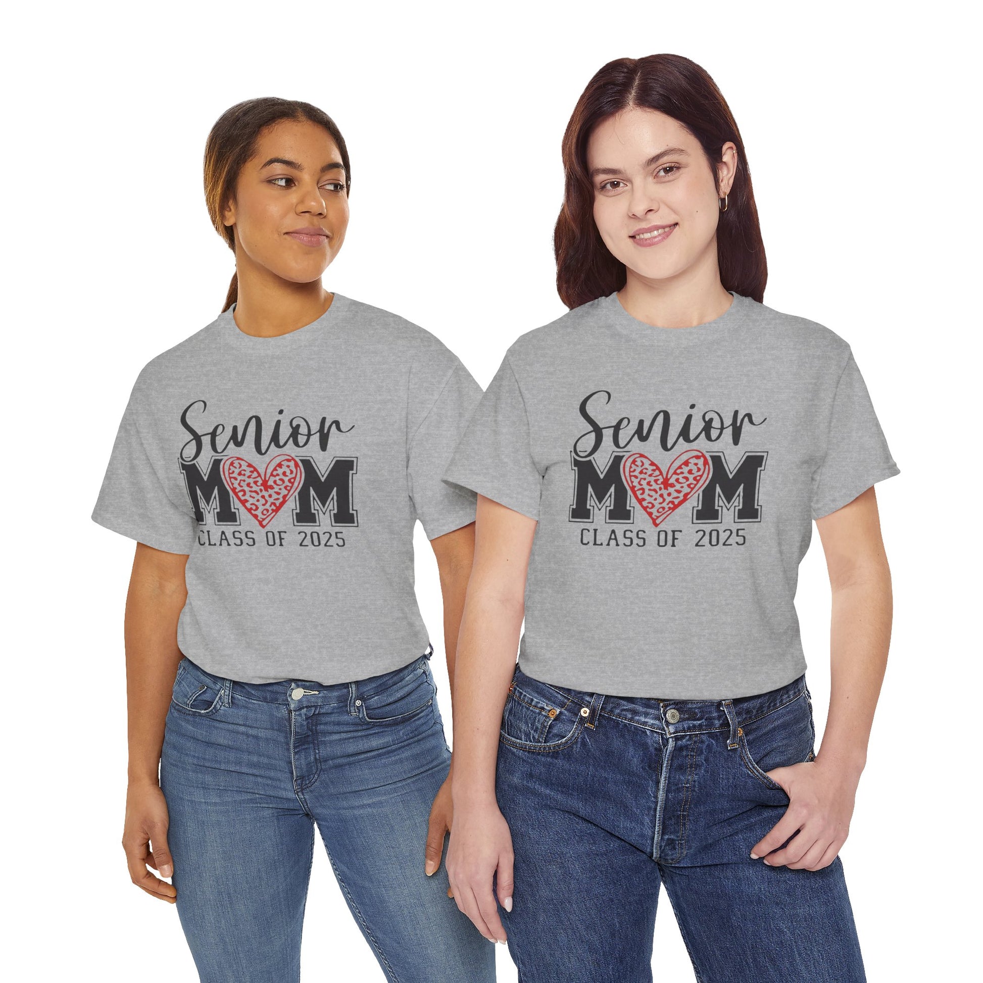 Senior Mom Class of 2026 Leopard Heart Shirt – Proud Graduation Tee for Moms