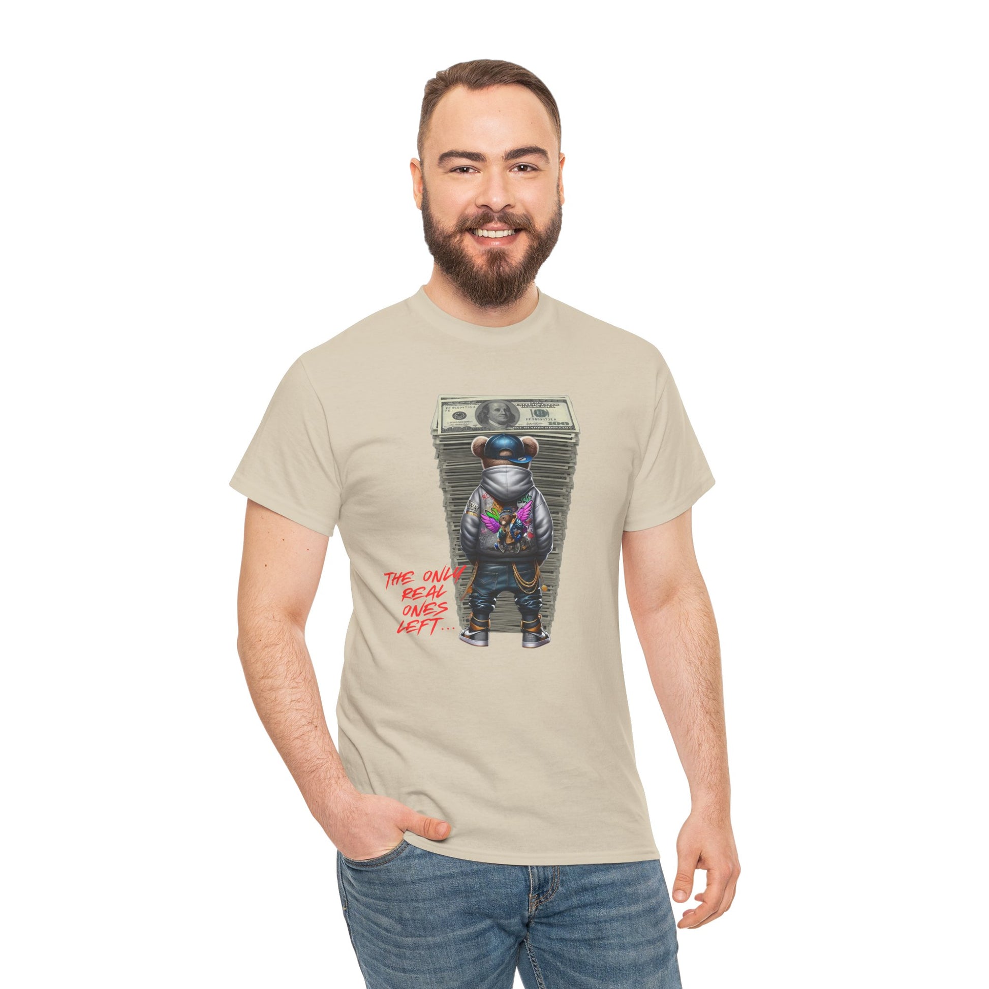 The Only Real Ones Left – Street Bear Stacked Money Graphic Tee