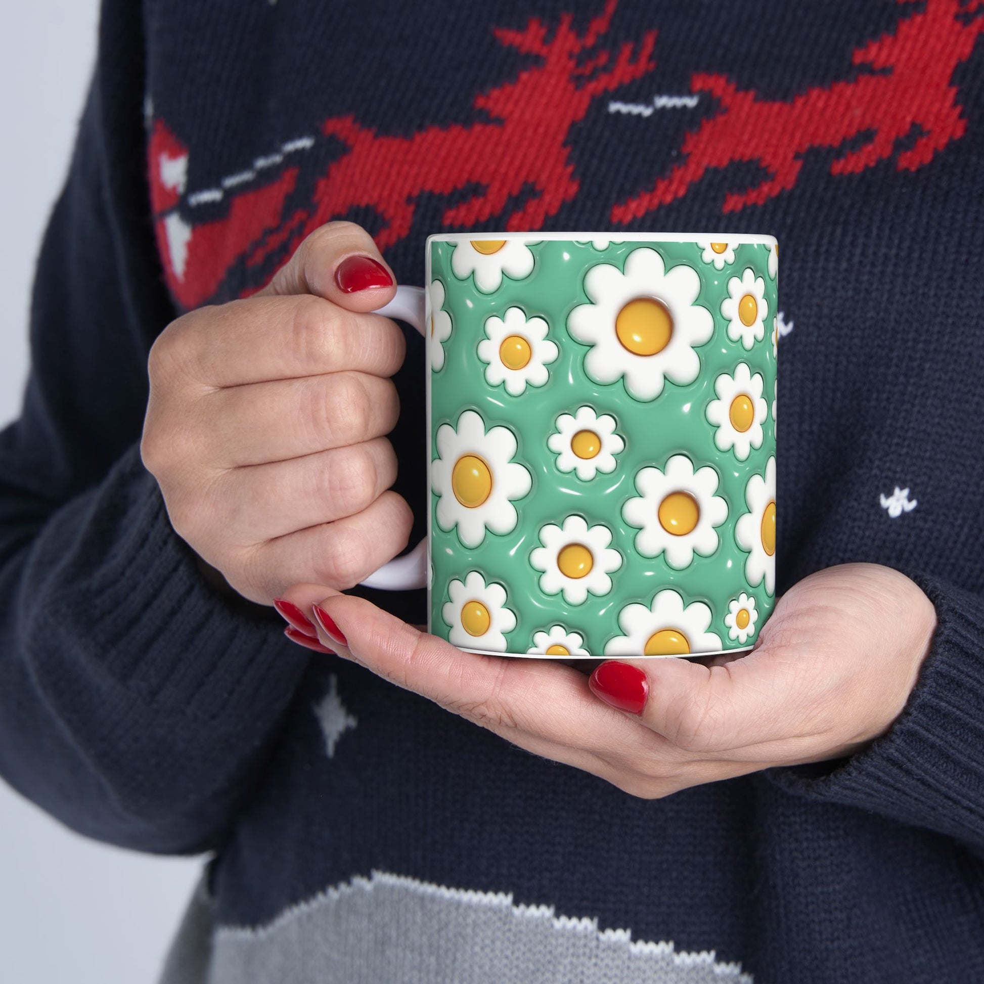 "Whimsical Daisy" Ceramic Mug (11oz, 15oz)