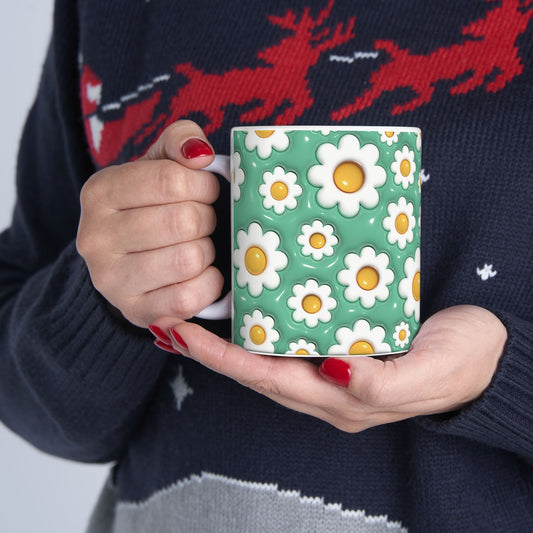"Whimsical Daisy" Ceramic Mug (11oz, 15oz)