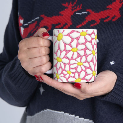 "Cheerful Daisy" Ceramic Mug (11oz, 15oz)