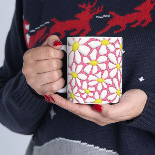 "Cheerful Daisy" Ceramic Mug (11oz, 15oz)