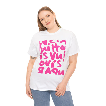 Graphic Women's Tee – Vibrant Pink Typography Design | Bold & Trendy Statement Tee