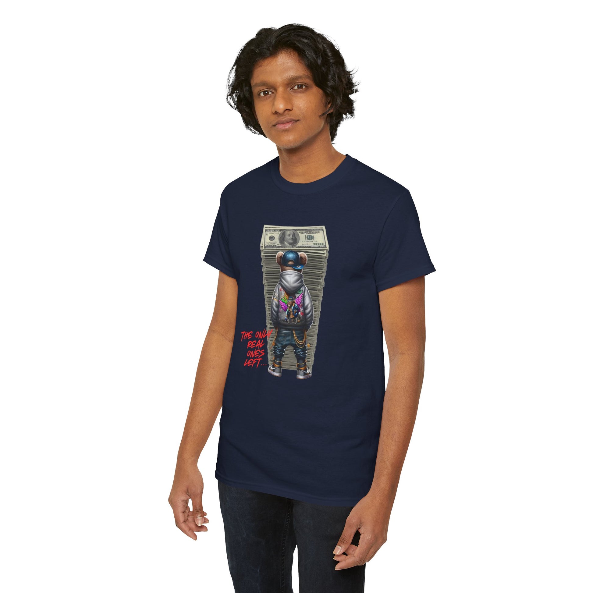 The Only Real Ones Left – Street Bear Stacked Money Graphic Tee