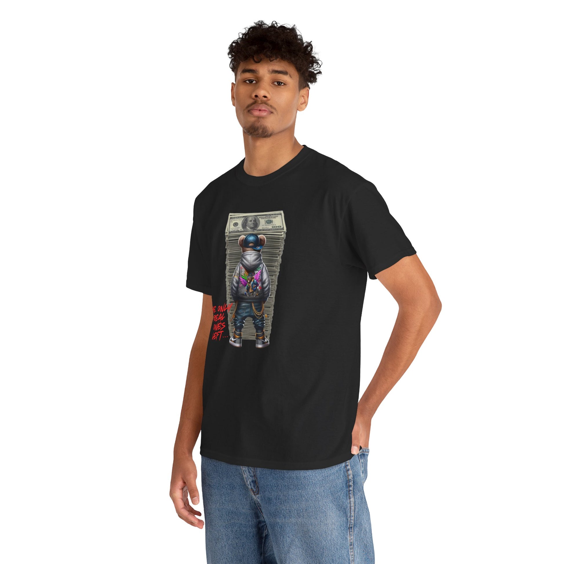 The Only Real Ones Left – Street Bear Stacked Money Graphic Tee