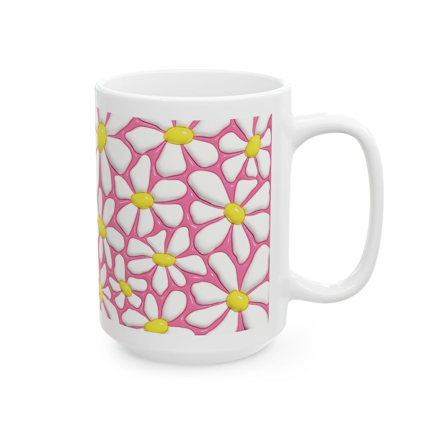 "Cheerful Daisy" Ceramic Mug (11oz, 15oz)
