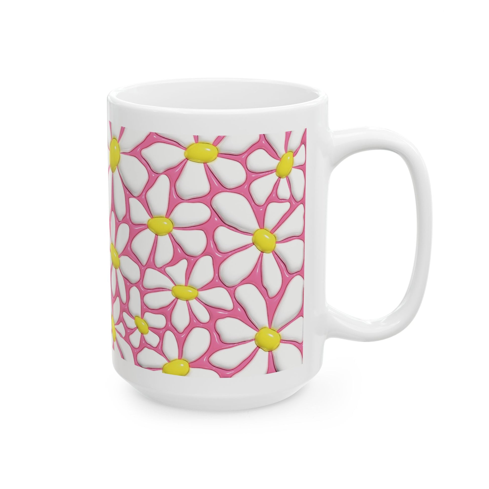 "Cheerful Daisy" Ceramic Mug (11oz, 15oz)