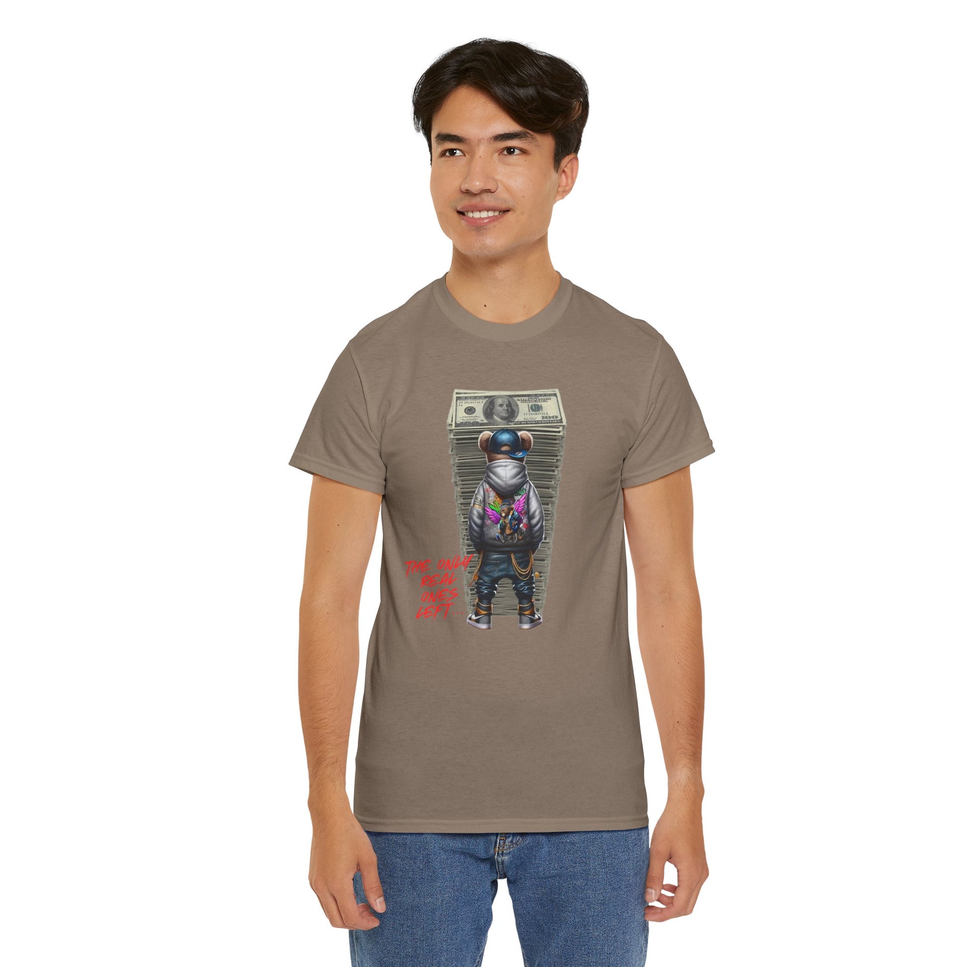 The Only Real Ones Left – Street Bear Stacked Money Graphic Tee