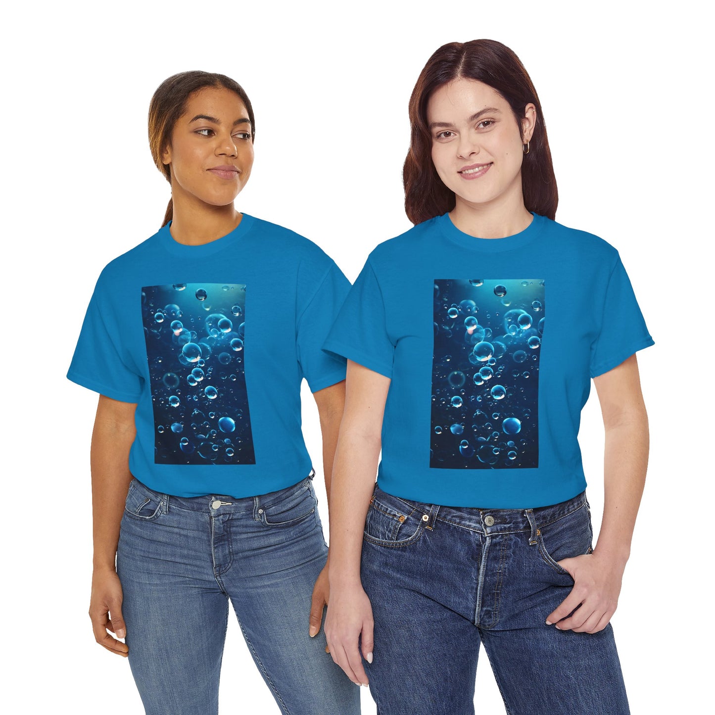 Trendy Women's Graphic "Ocean Bubbles" Tee