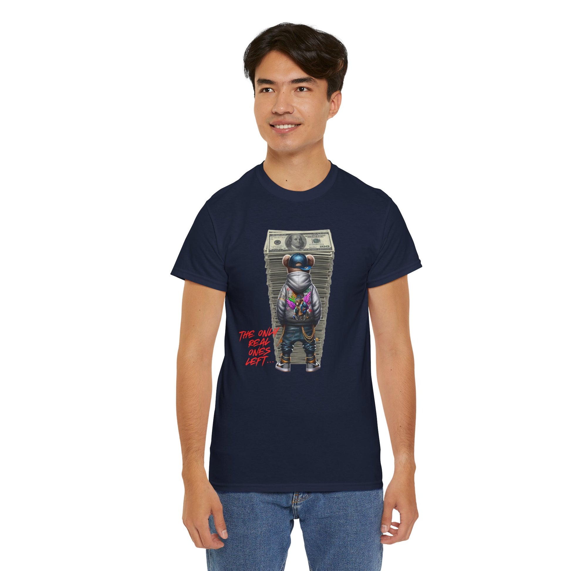 The Only Real Ones Left – Street Bear Stacked Money Graphic Tee
