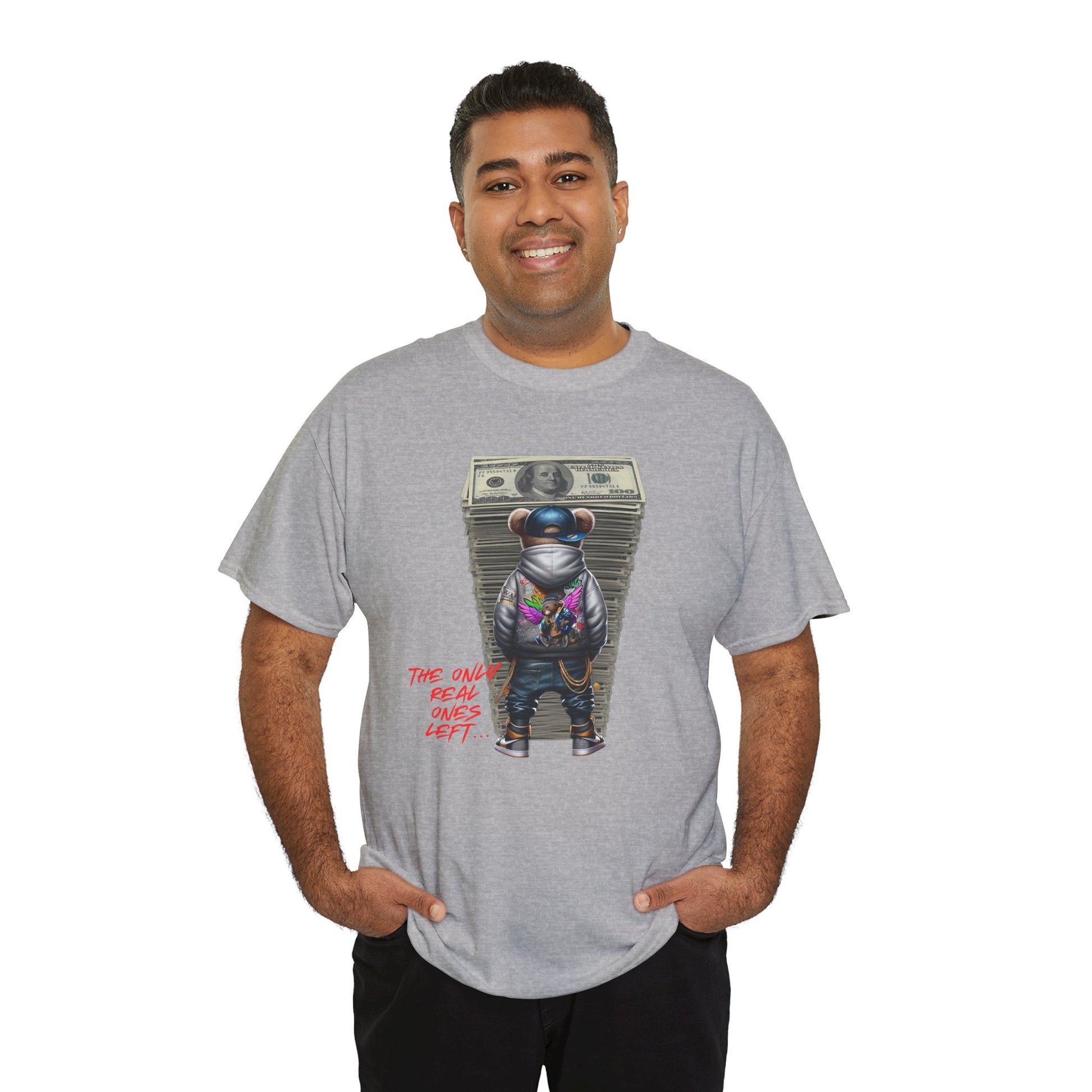 The Only Real Ones Left – Street Bear Stacked Money Graphic Tee