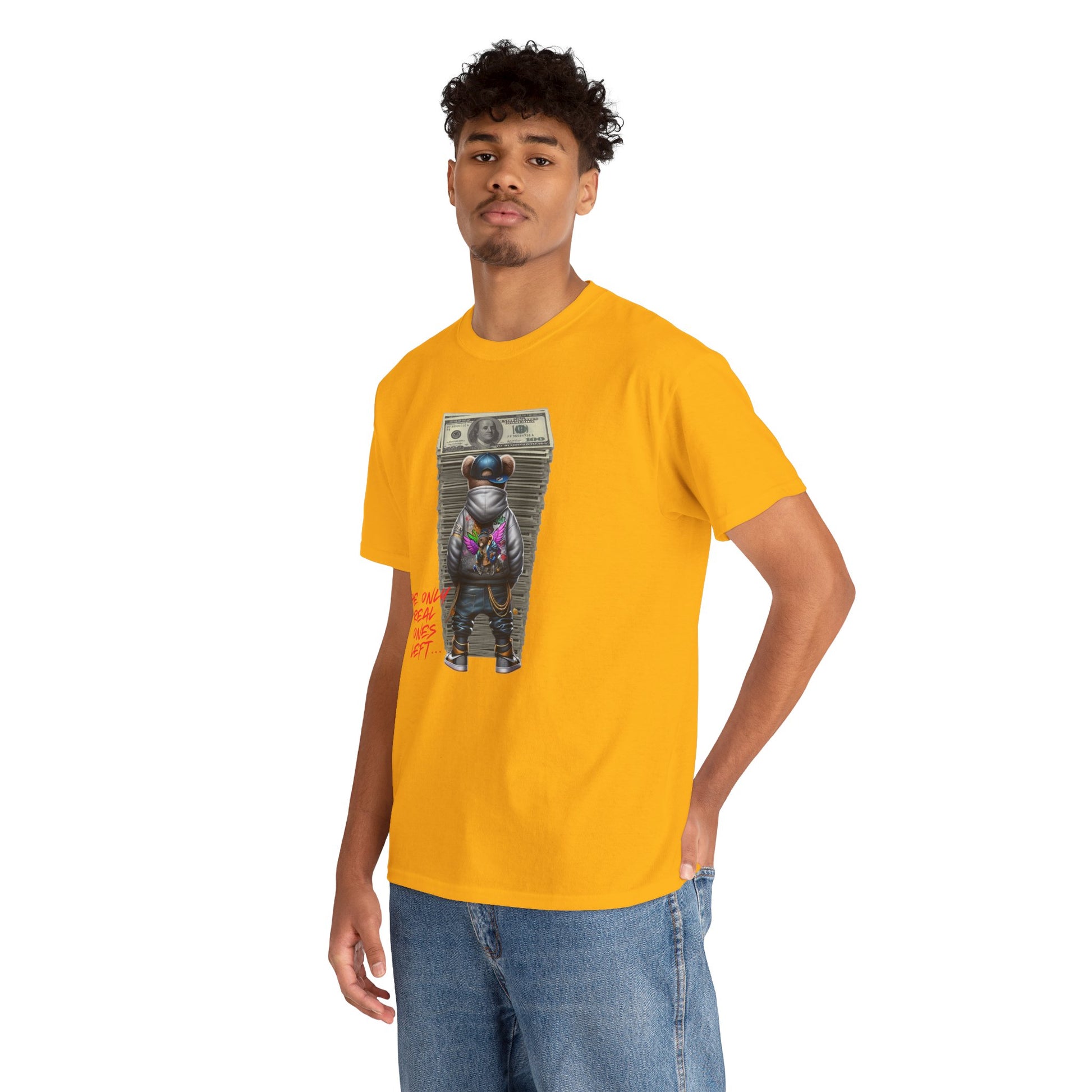 The Only Real Ones Left – Street Bear Stacked Money Graphic Tee