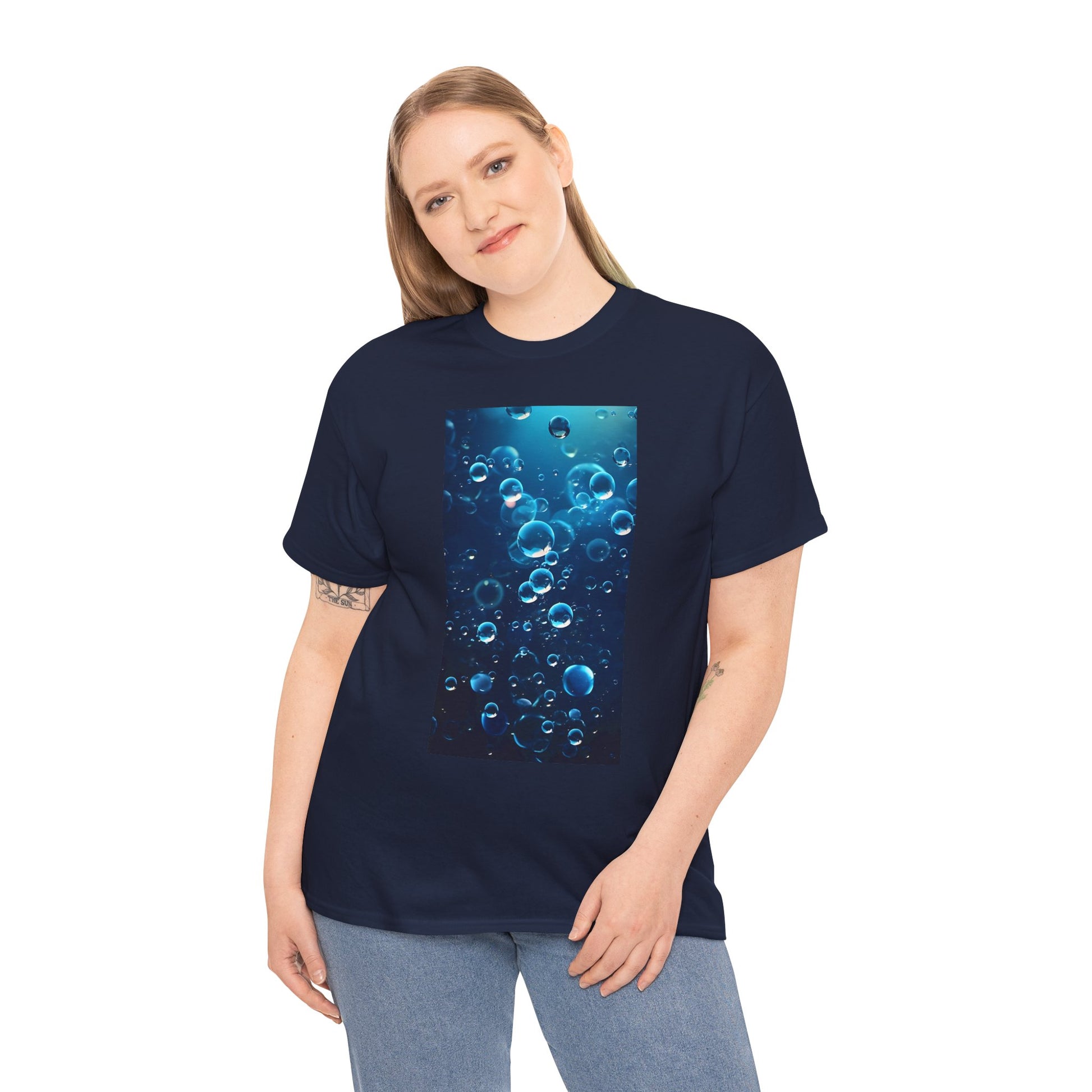 Trendy Women's Graphic "Ocean Bubbles" Tee